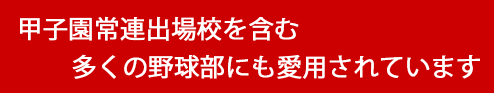 甲子園常連出場校を含む多くの野球部にも愛用されています 